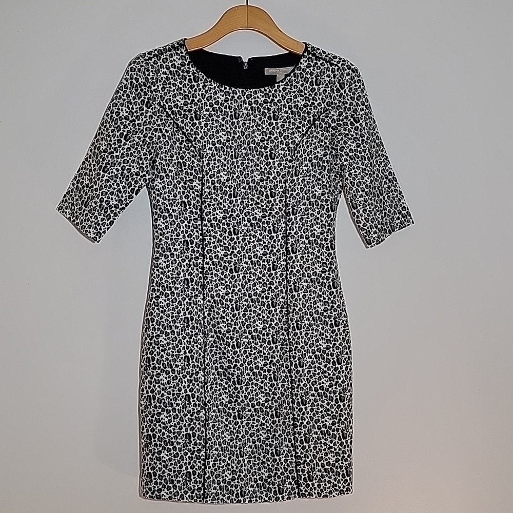 Banana Republic animal print leopard fitted party dress 2